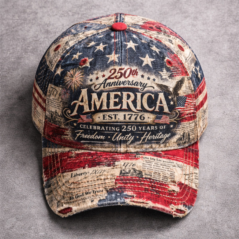 US 250th Anniversary Print Casual Cap