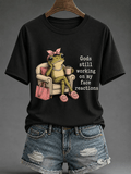 Women's Retro  Funny Christian Print T-shirt
