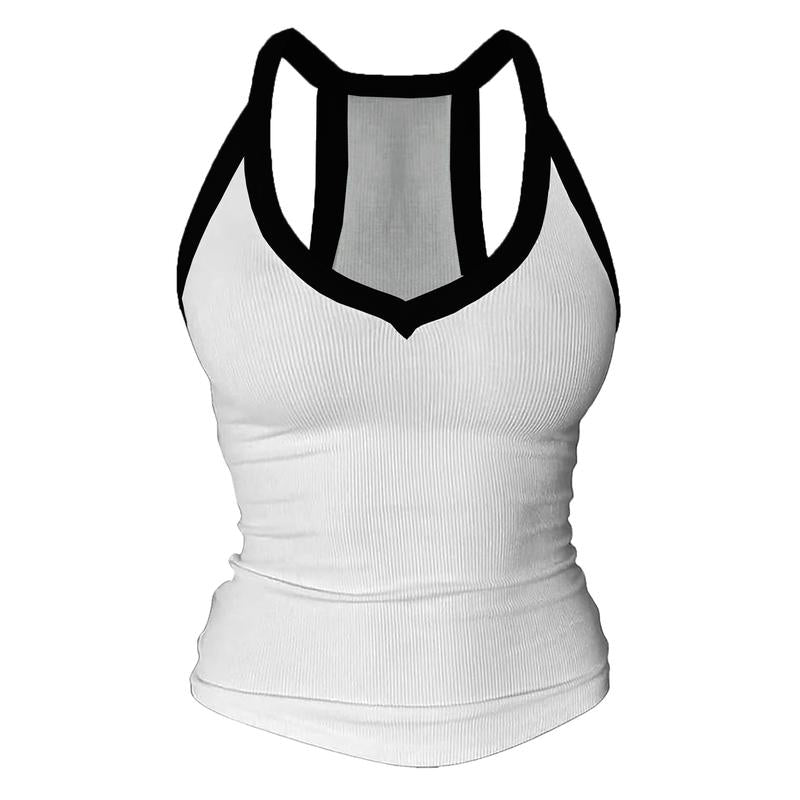 Débardeur dos nageur à col en V avec soutien-gorge intégré