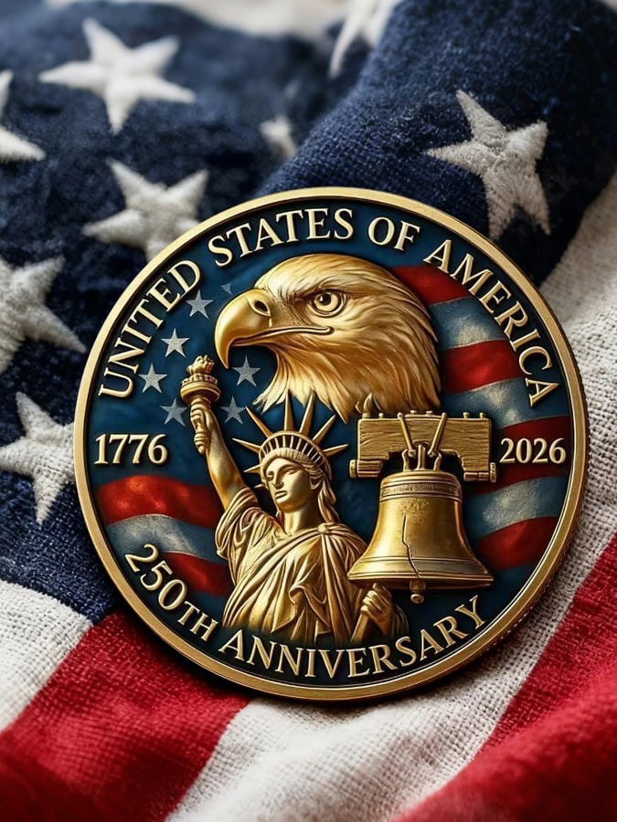 Gott segne Amerika 250. Jubiläum der Vereinigten Staaten Große Gedenkmünze