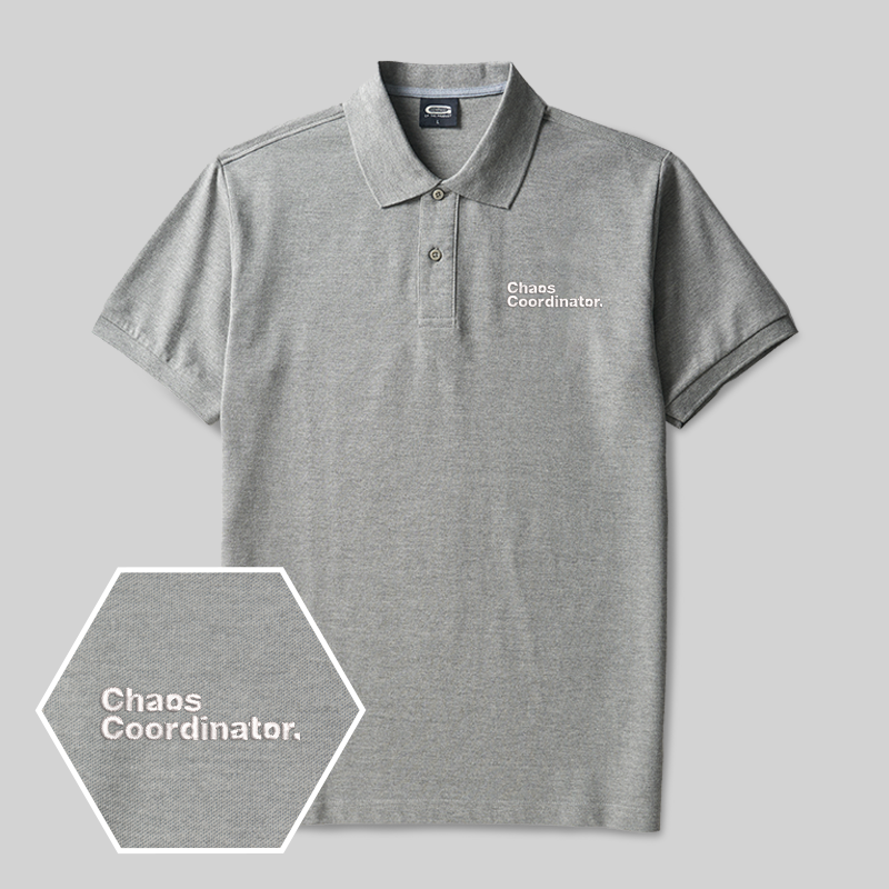 Chaos Coordinator Geek Embroidered Polo Shirt