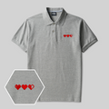 Pixel Hearts Geek Embroidered Polo Shirt