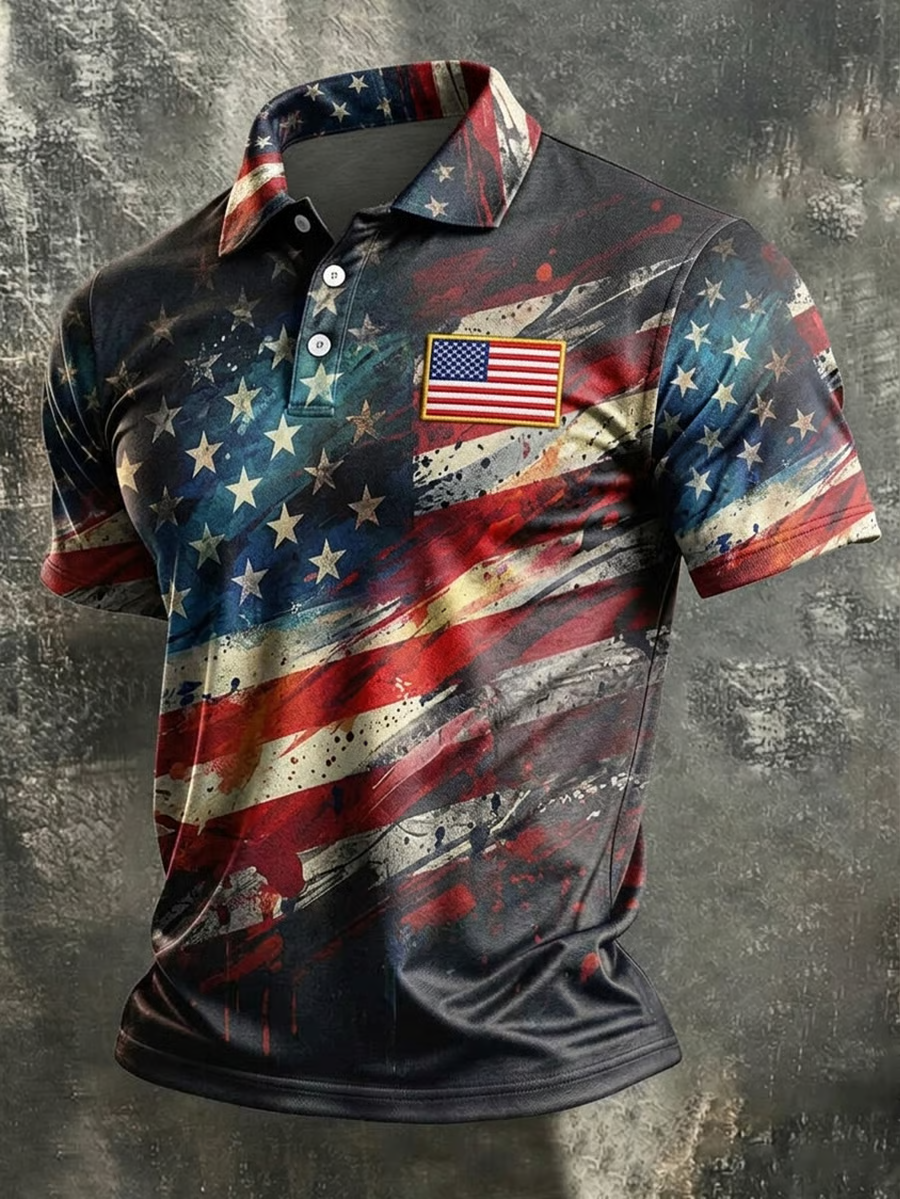 Polo à manches courtes pour homme America Anniversary
