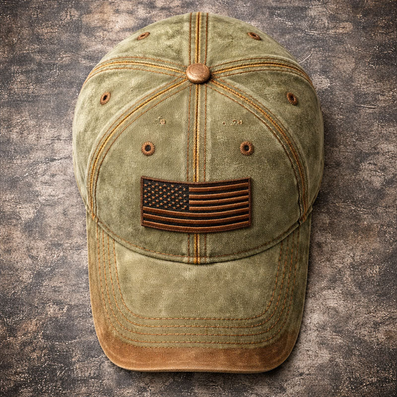 Vintage USA Flag Washed Baseball Cap