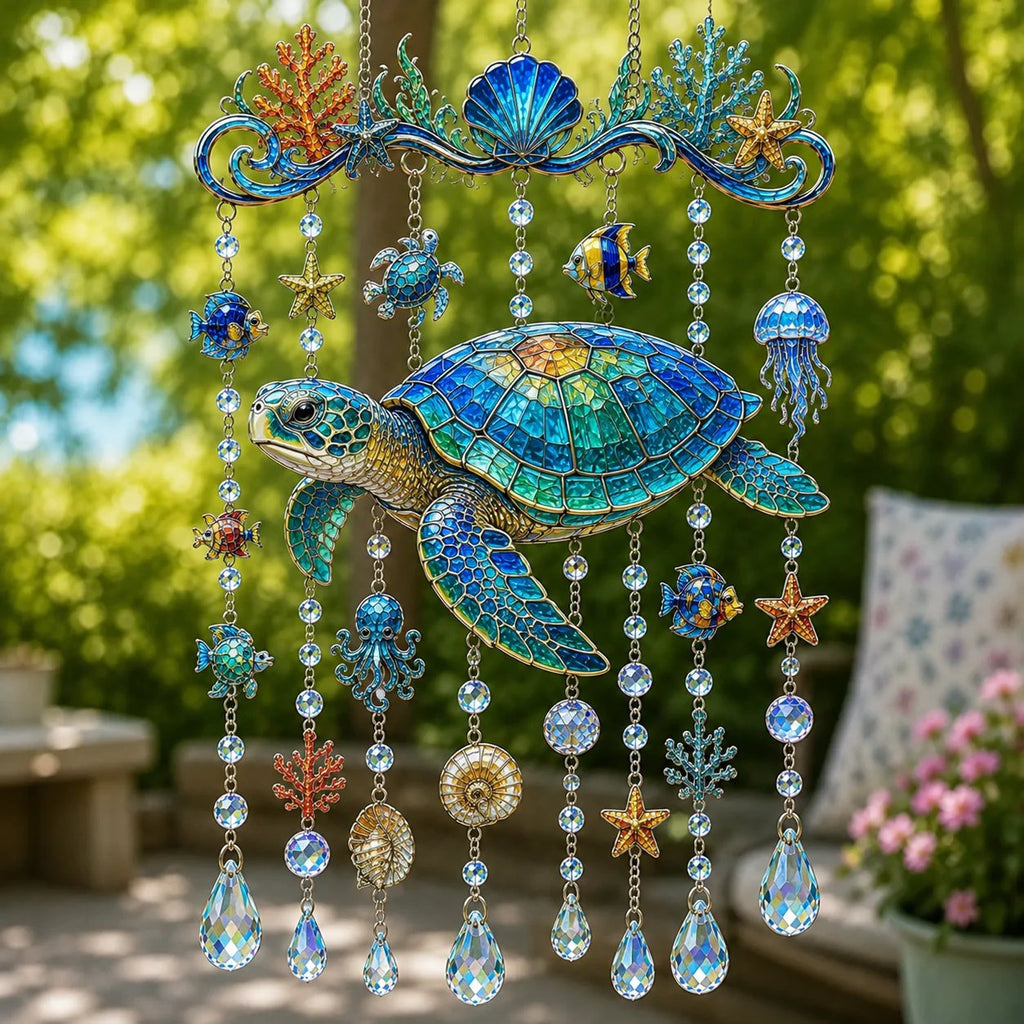 🔥🐋🐢🐬Windspiel mit Ozeanmotiv â€?🌊Verleihen Sie Ihrem Garten den Glanz des Ozeans