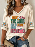 Women's I Sought The Lord And He Heard And He Answered Print T-Shirt