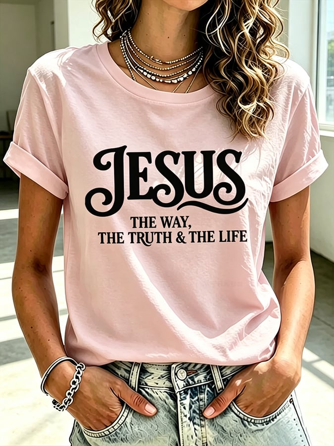 Women's  Faith Cross  Jesus The Way, The Truth & The Life Print Top