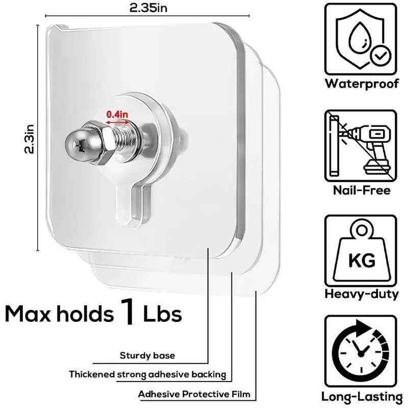 40-Piece Self-Adhesive Wall Frame Hooks