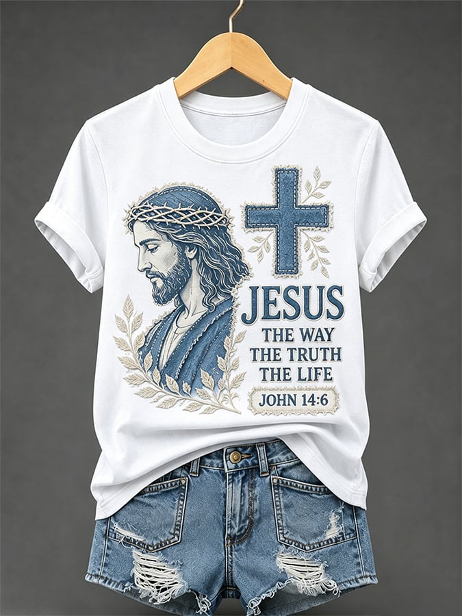 Women's Retro The Way / The Truth / The Life Faith  Print T-shirt