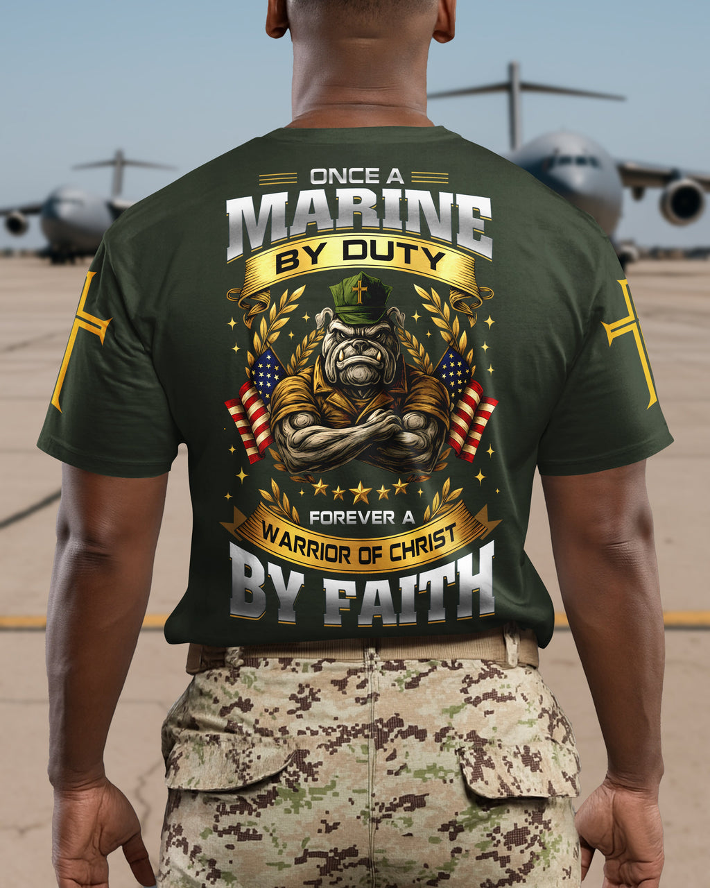 Once A Marine By Duty Forever A Warrior Of Christ By Faith T-Shirt