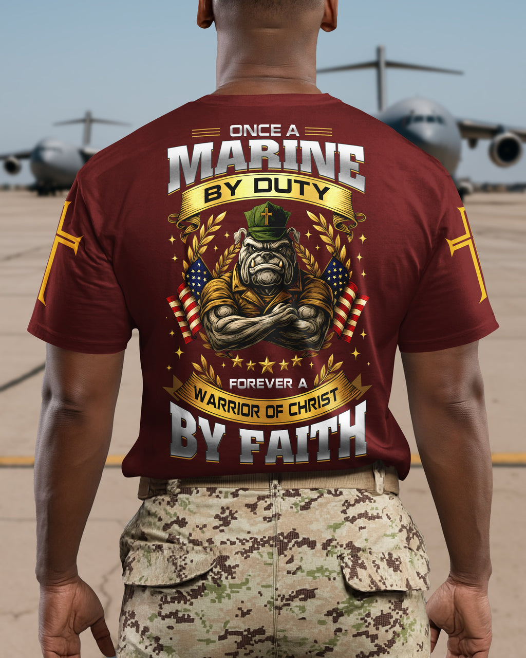 Once A Marine By Duty Forever A Warrior Of Christ By Faith T-Shirt