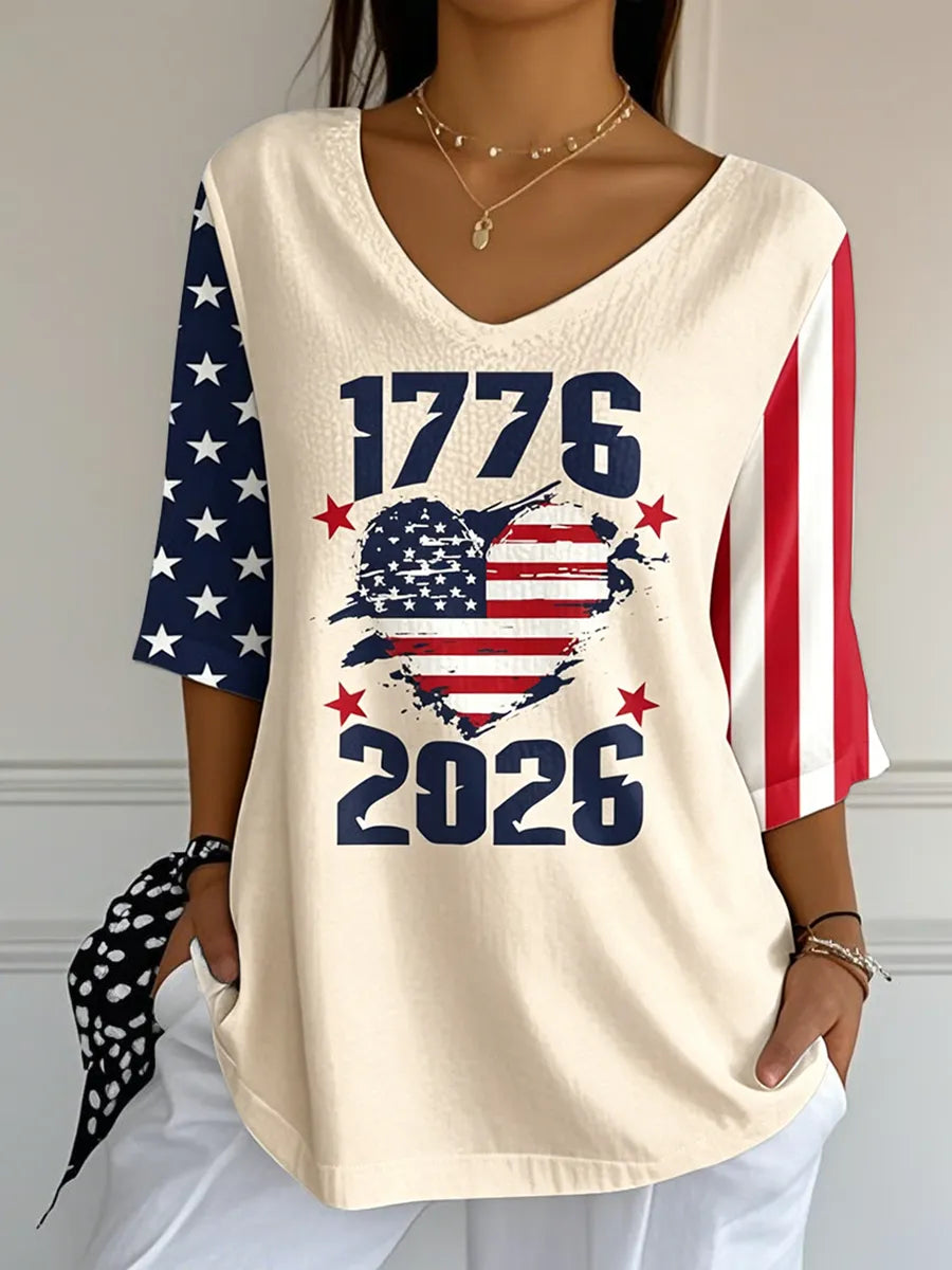 T-shirt imprimé rétro du 250e anniversaire