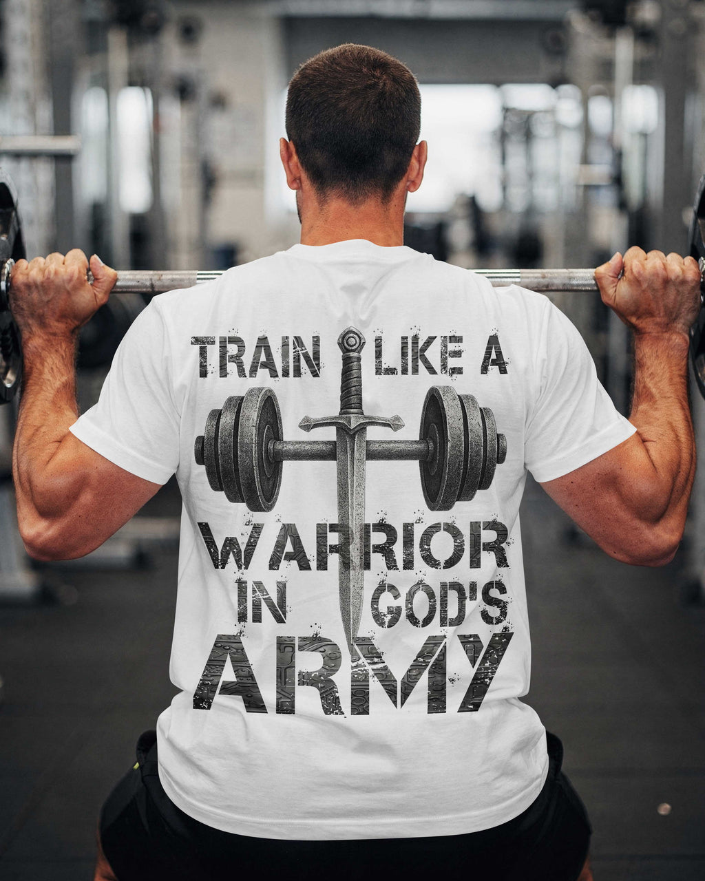 Barbell Cross Design T-Shirt