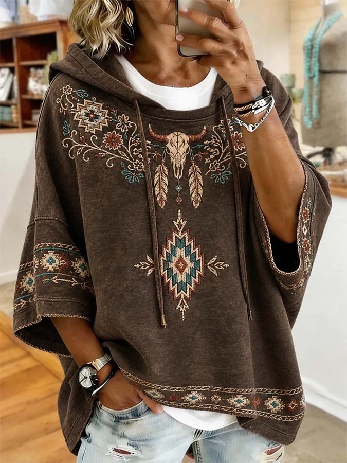 Damen-Freizeit-Top mit Retro-Print