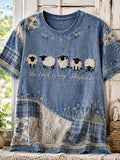 Women's Retro The Lord Is My Shepherd  Faith Print T-shirt