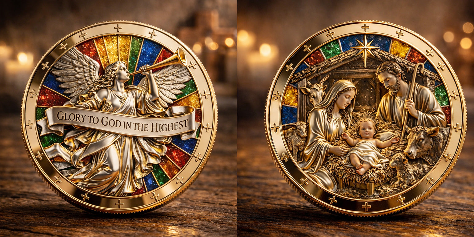 ⚡️Dernier Jour - 60% de réduction - Pièce Nativité Gloire à Dieu