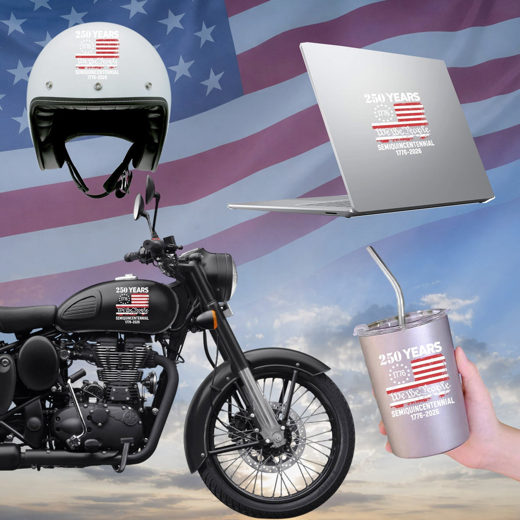 Autocollant du semi-quincentenaire 250e anniversaire Drapeau des États-Unis Nous le peuple 1776-2026