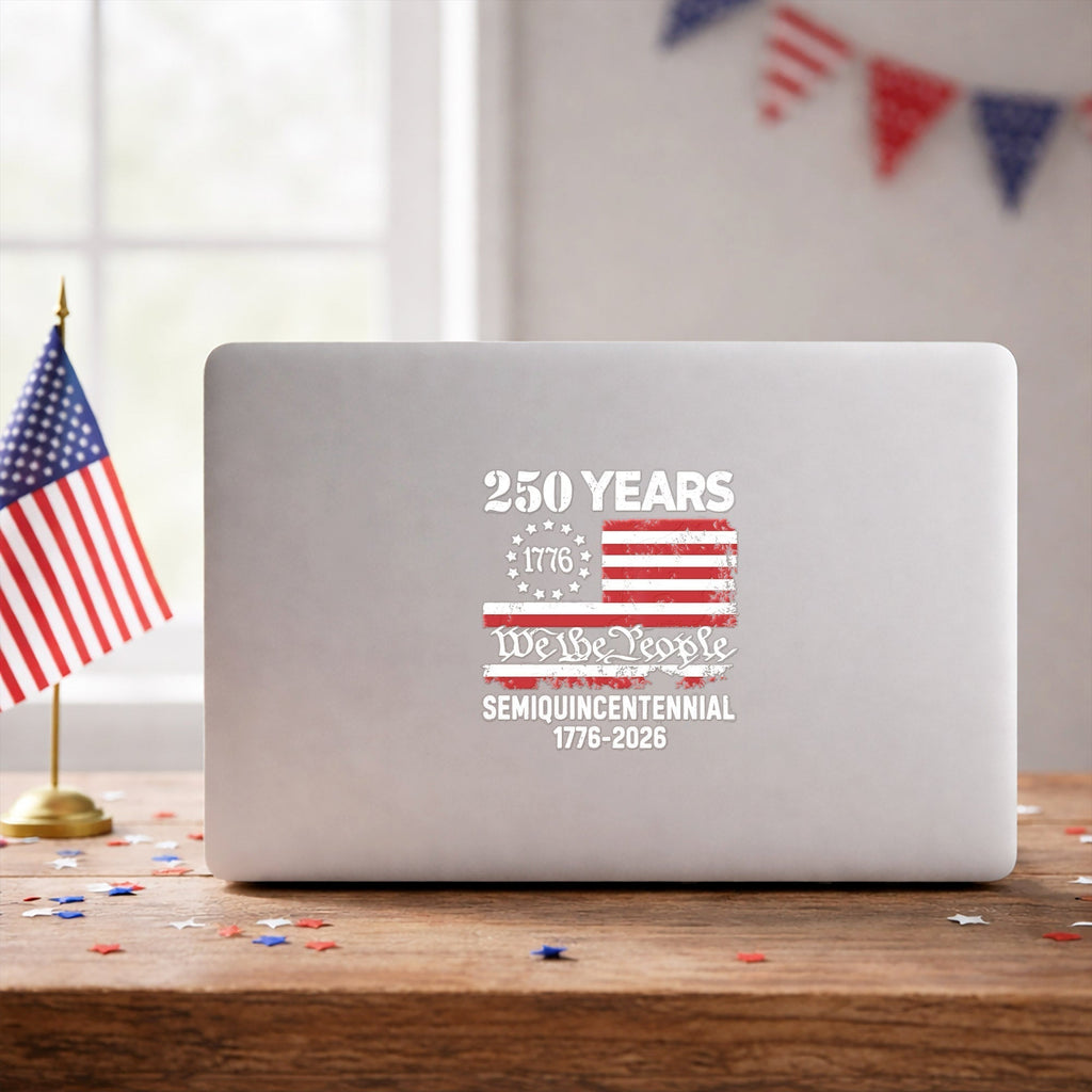 Autocollant du semi-quincentenaire 250e anniversaire Drapeau des États-Unis Nous le peuple 1776-2026