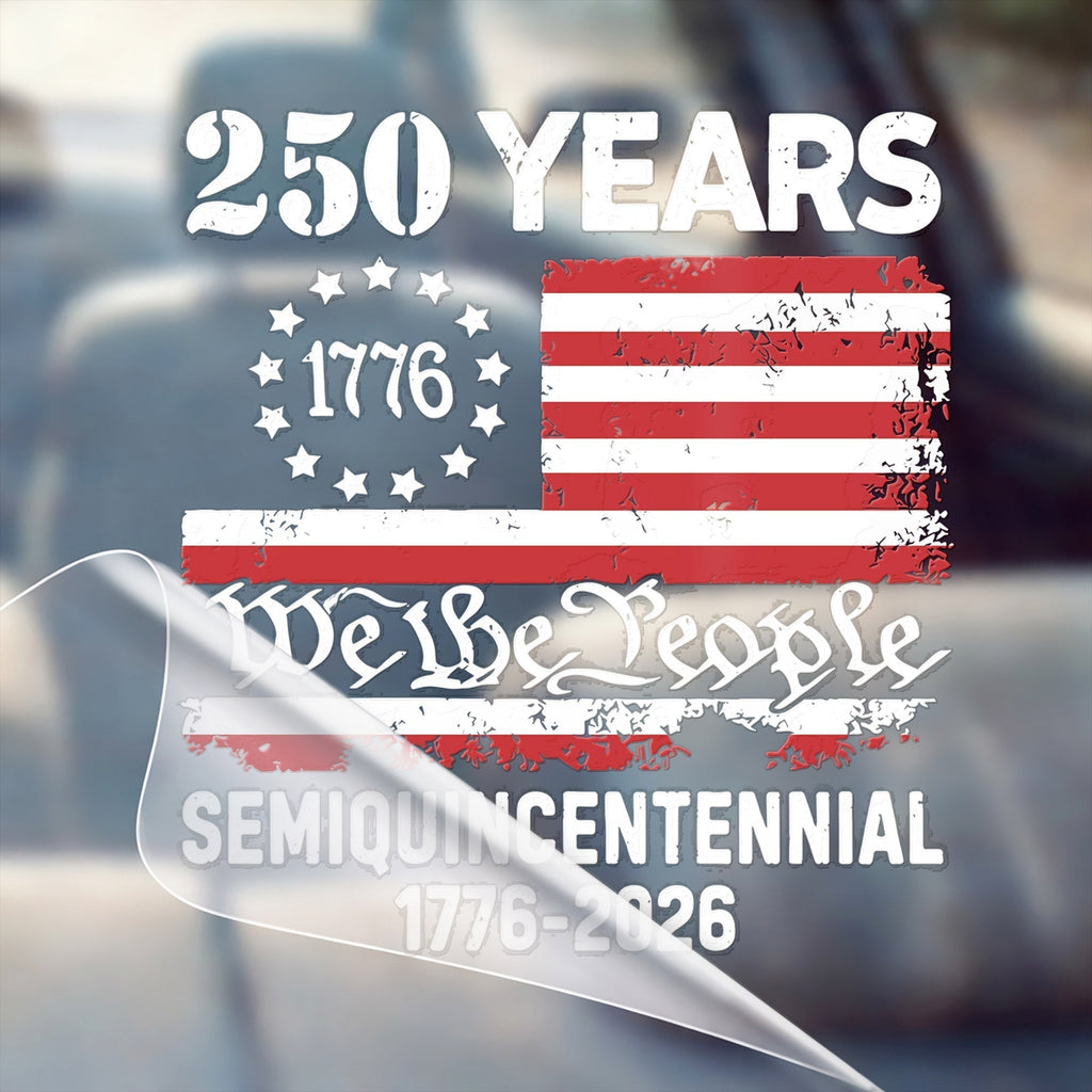Autocollant du semi-quincentenaire 250e anniversaire Drapeau des États-Unis Nous le peuple 1776-2026