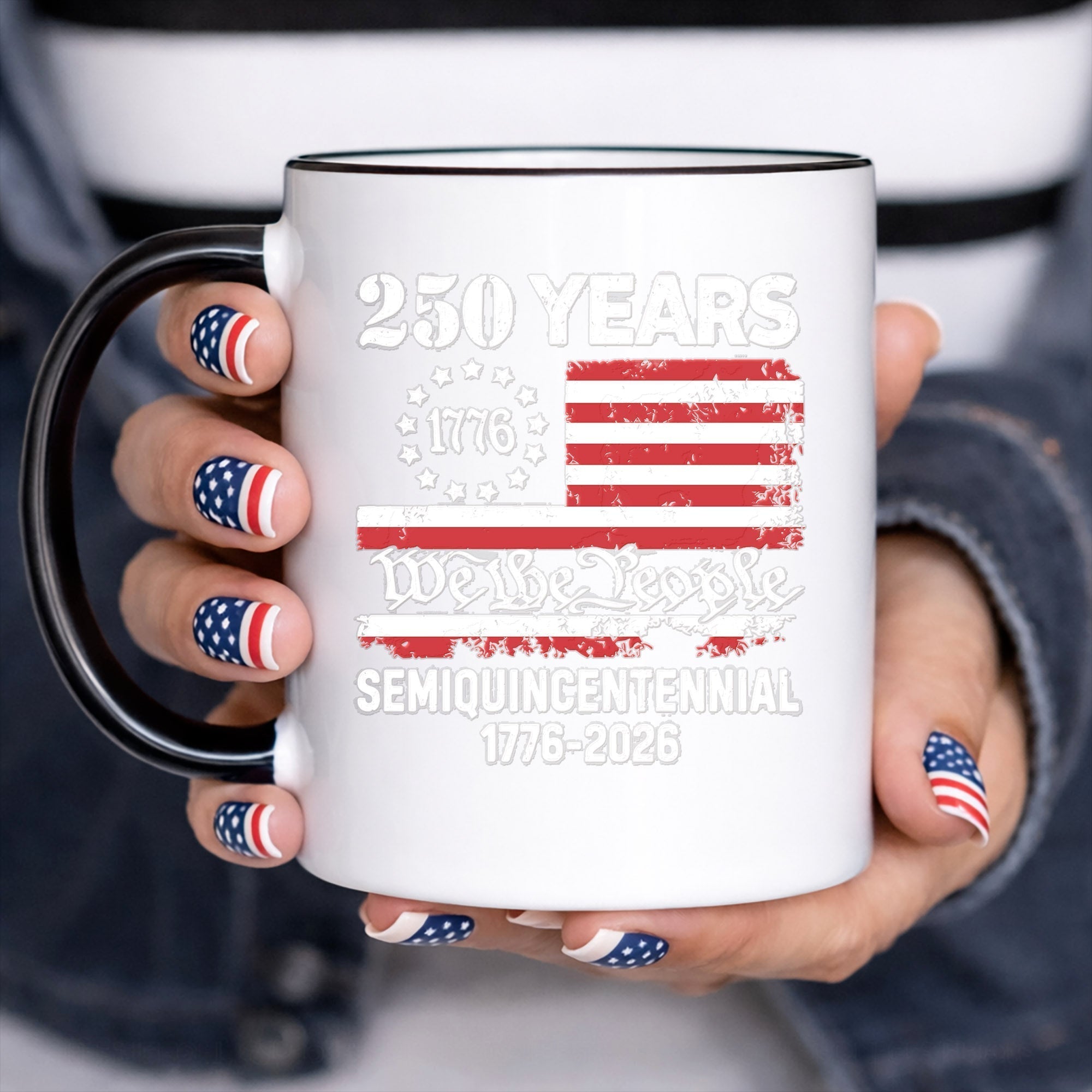 Autocollant du semi-quincentenaire 250e anniversaire Drapeau des États-Unis Nous le peuple 1776-2026