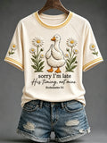 Women's Sorry I'm Late His Timing, Not Mine Ecclesiastes 3:1 Printed Casual Tops