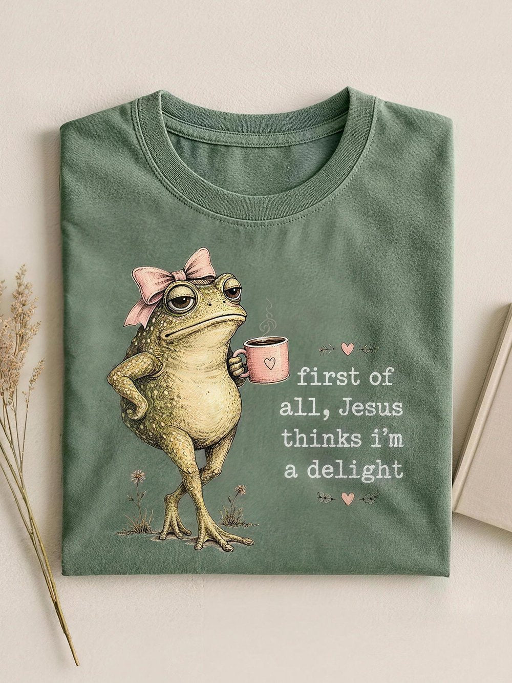 Women's "First of all, Jesus thinks I'm a delight" Graphic Crew-Neck Short-Sleeve T-Shirt