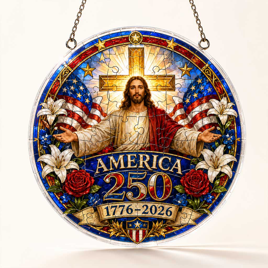 America 250th Anniversary Acrylic Puzzle Hanging Ornament