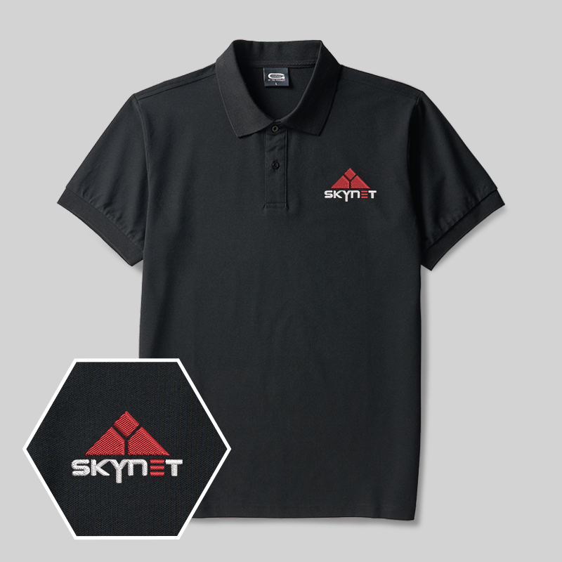 Skynet Core Geek Embroidered Polo Shirt