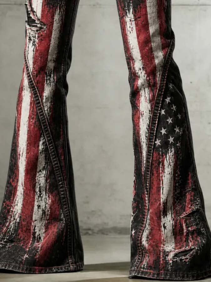 Freizeithose für Damen mit Retro-Print