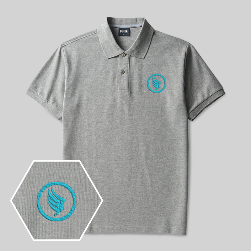Wings of Freedom Geek Besticktes Poloshirt