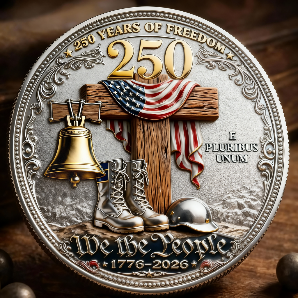 US-Veteran – In God We Trust | 250 Jahre Freiheit Gedenkmünze