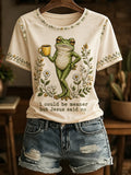 Women's Faith Frog-Print V-Neck Top