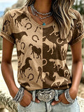 Damen Freizeit-T-Shirt mit Print und kurzen Ärmeln