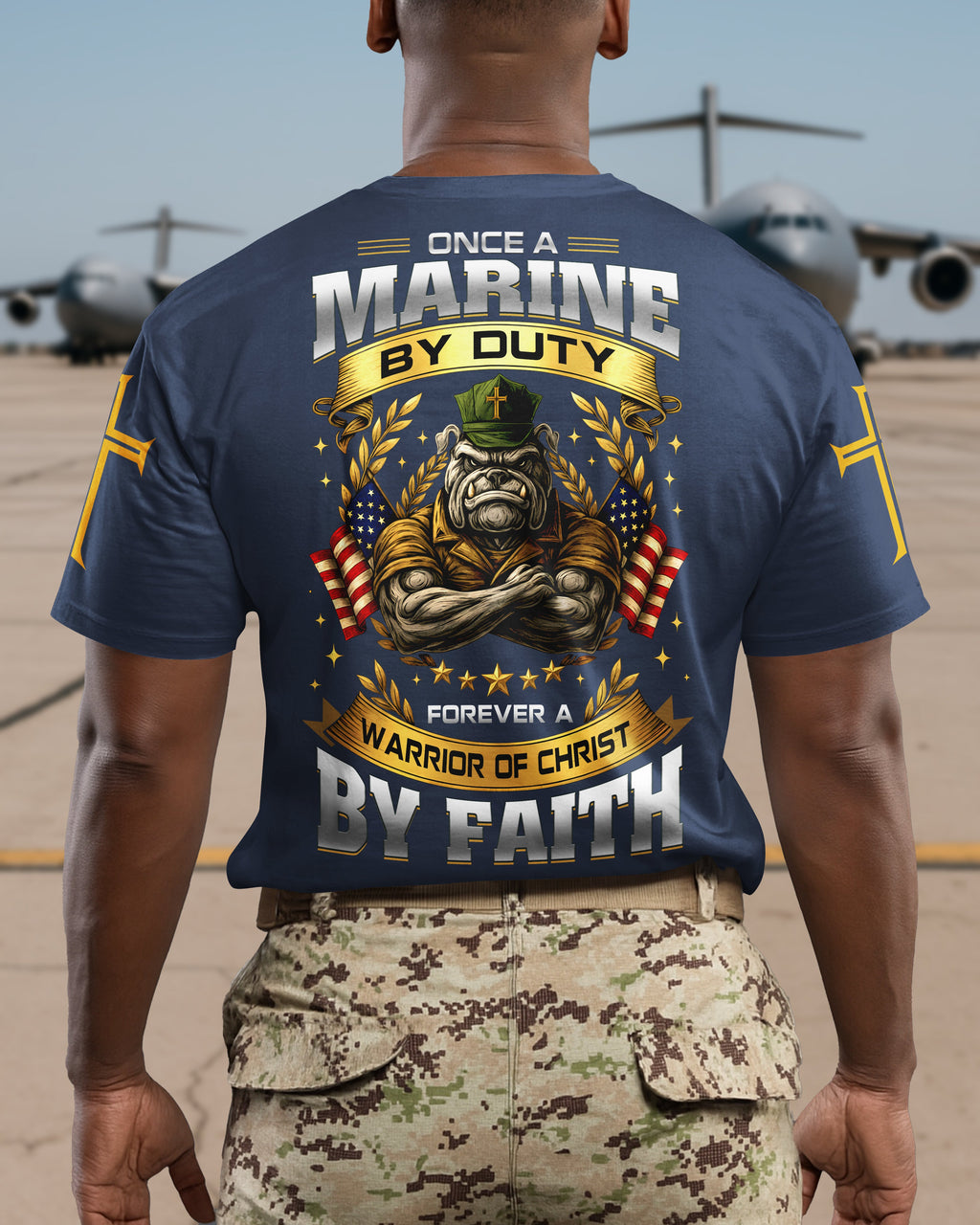 Once A Marine By Duty Forever A Warrior Of Christ By Faith T-Shirt