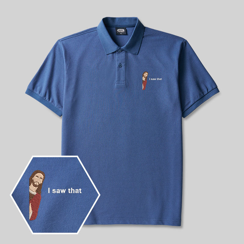 I Saw That Geek Embroidered Polo Shirt