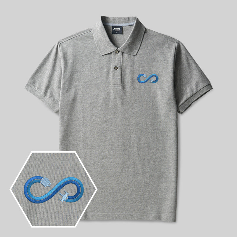 Infinite Loop Geek Embroidered Polo Shirt