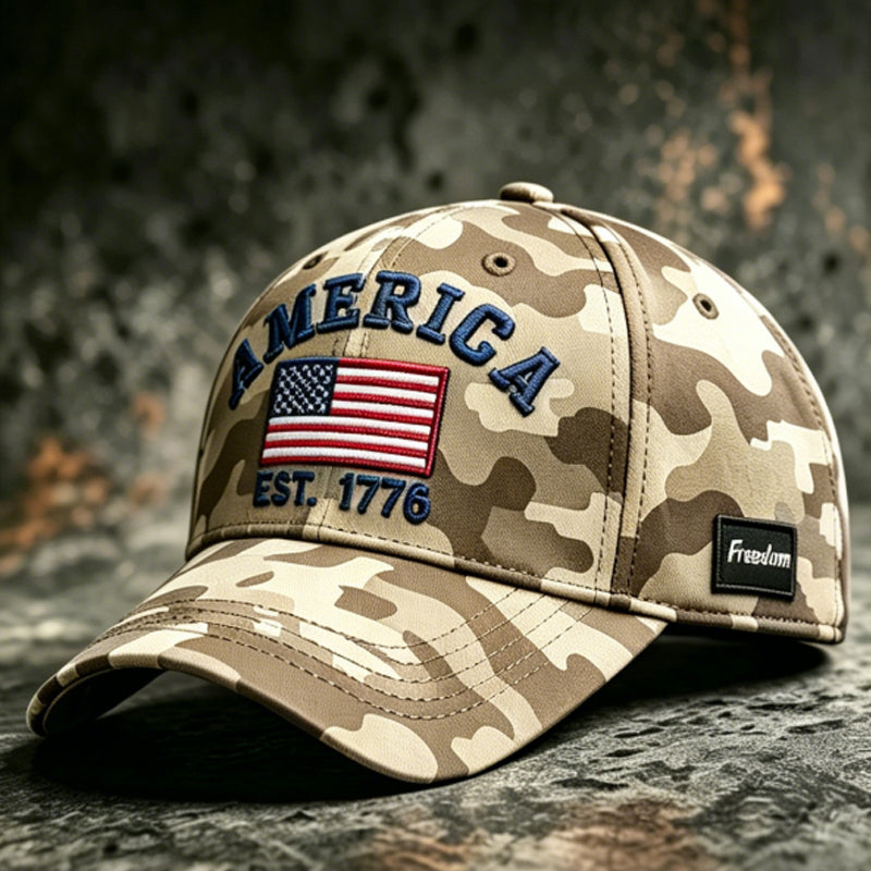 Casquette de Baseball Décontractée avec Imprimé Camouflage Rétro