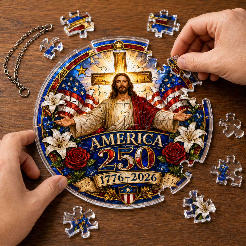 America 250th Anniversary Acrylic Puzzle Hanging Ornament