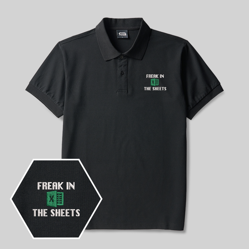 Freak In The Sheets Geek Besticktes Poloshirt