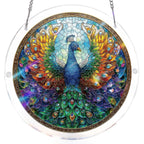 Acrylic Jigsaw Puzzle Suncatcher - Peacock of Radiance