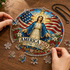 Amerika 250 Jungfrau Maria Acryl Puzzle Hängeornament