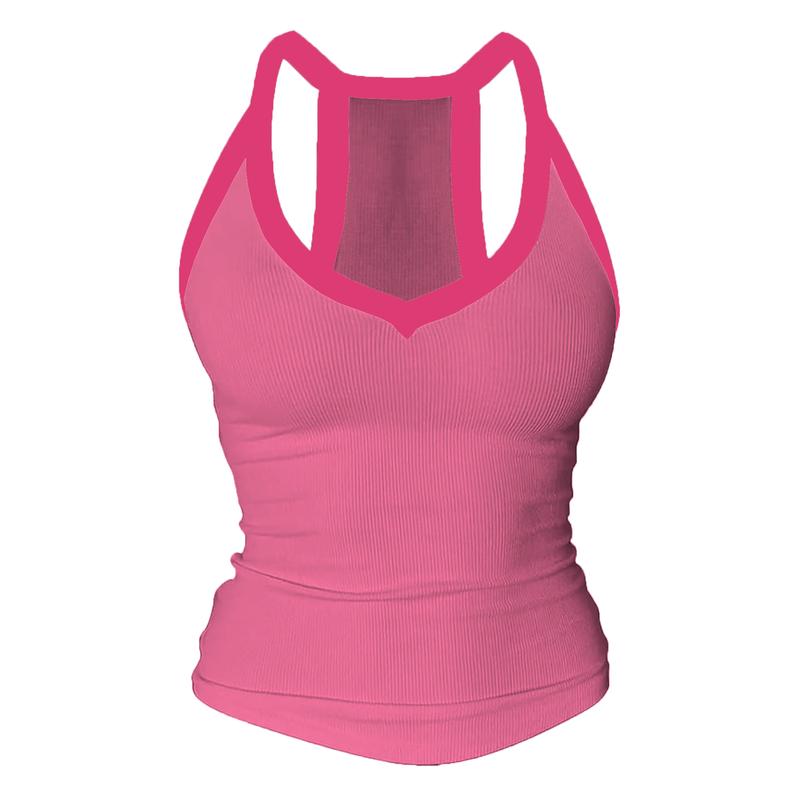 Débardeur dos nageur à col en V avec soutien-gorge intégré
