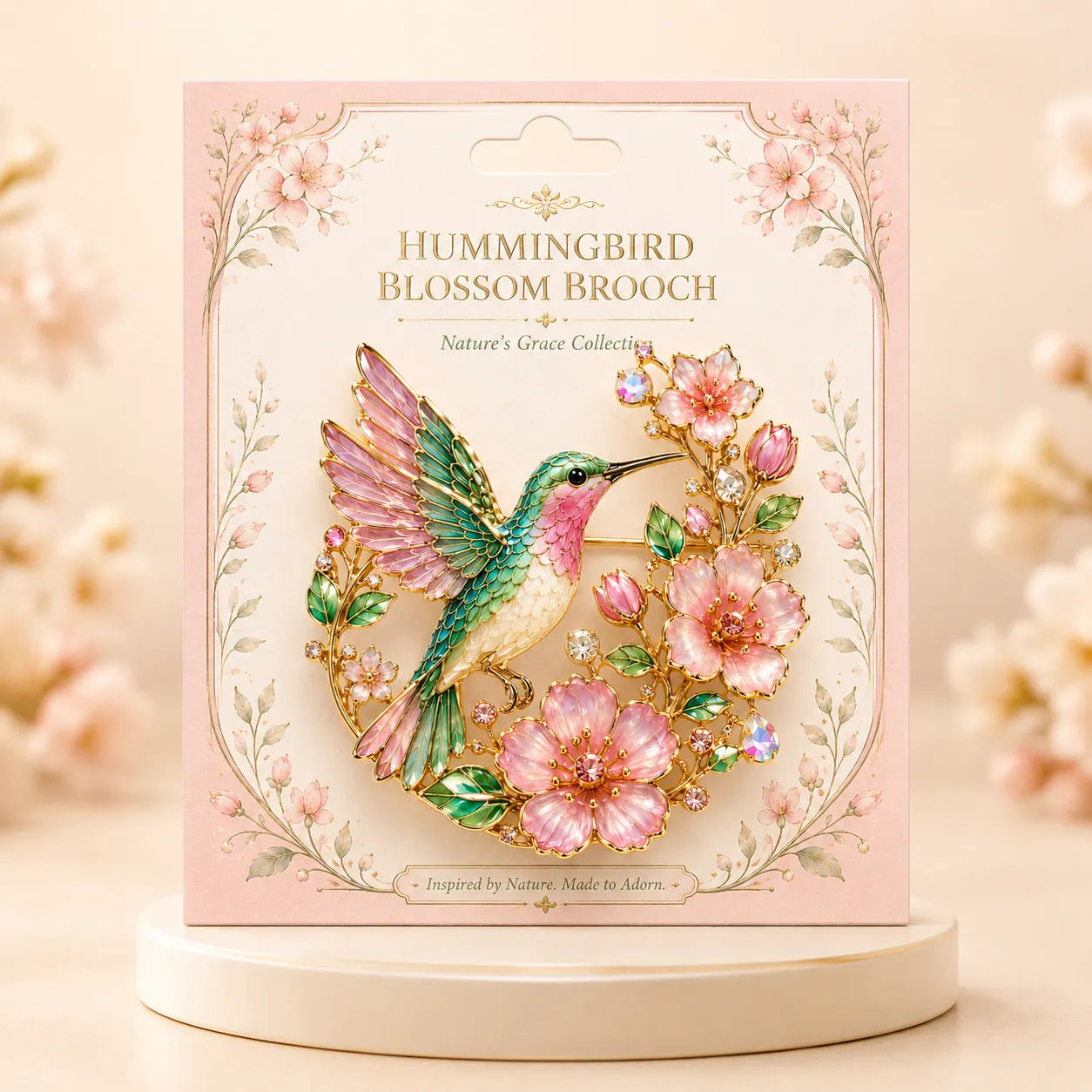 Hummingbird Blossom Brooch