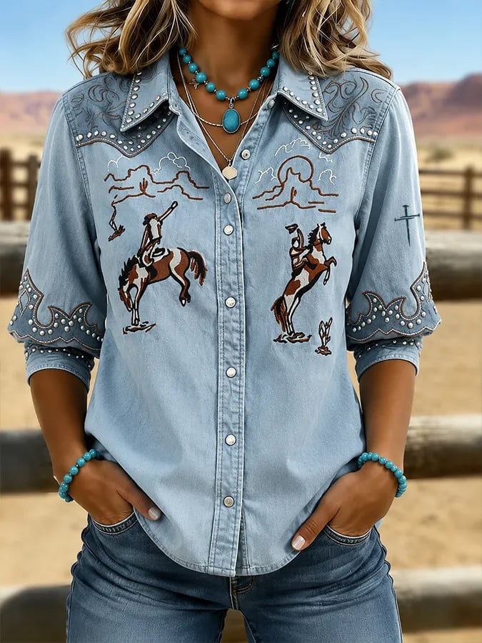 Damen Western-Hemd im Vintage-Stil