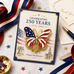 Amerikanische Flagge Schmetterling Brosche Pin Zum 250-jährigen Jubiläum 1776–2026 Patriotischer Schmetterlingsanstecker