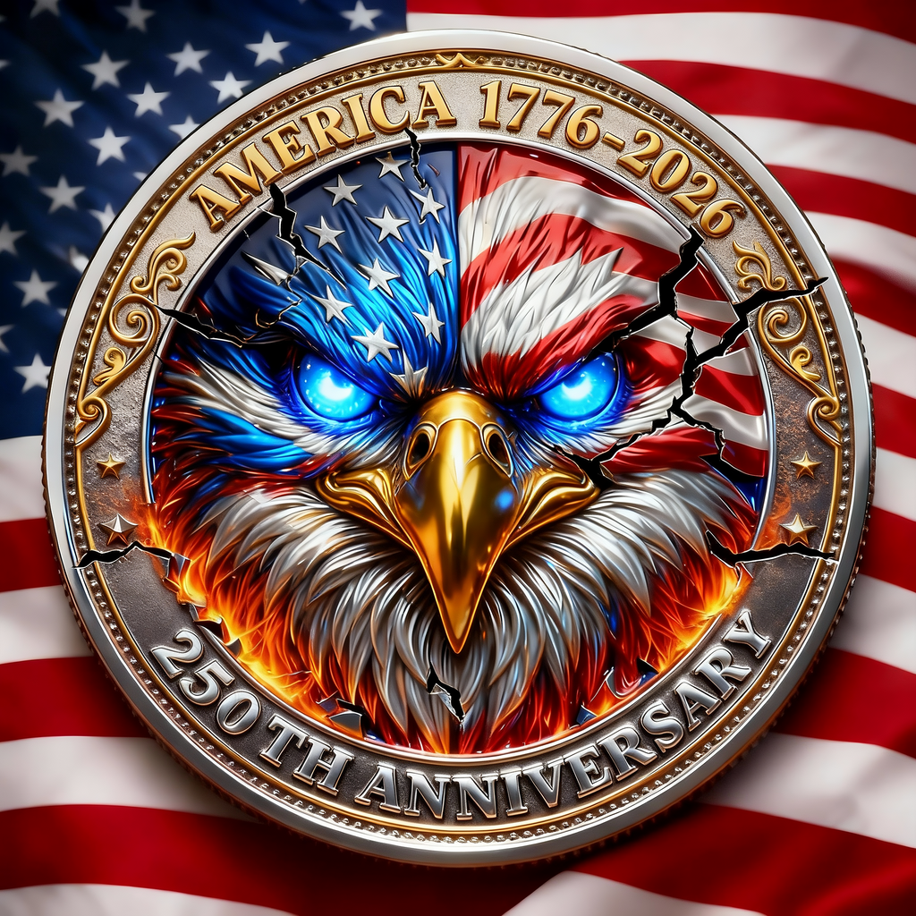 Gedenkmünze zum 250. Jahrestag Amerikas mit Adler