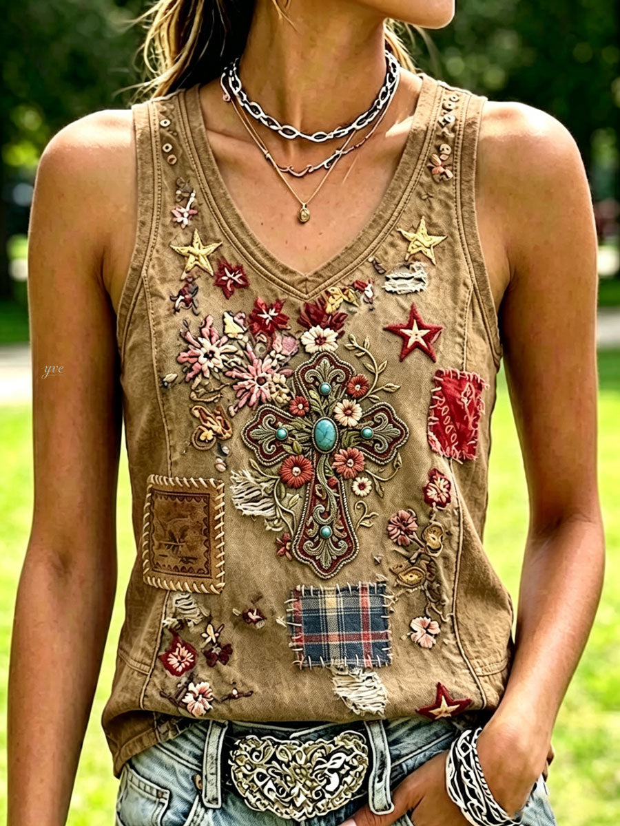 Women'S Western Style Faith Sleeveless T-Shirt