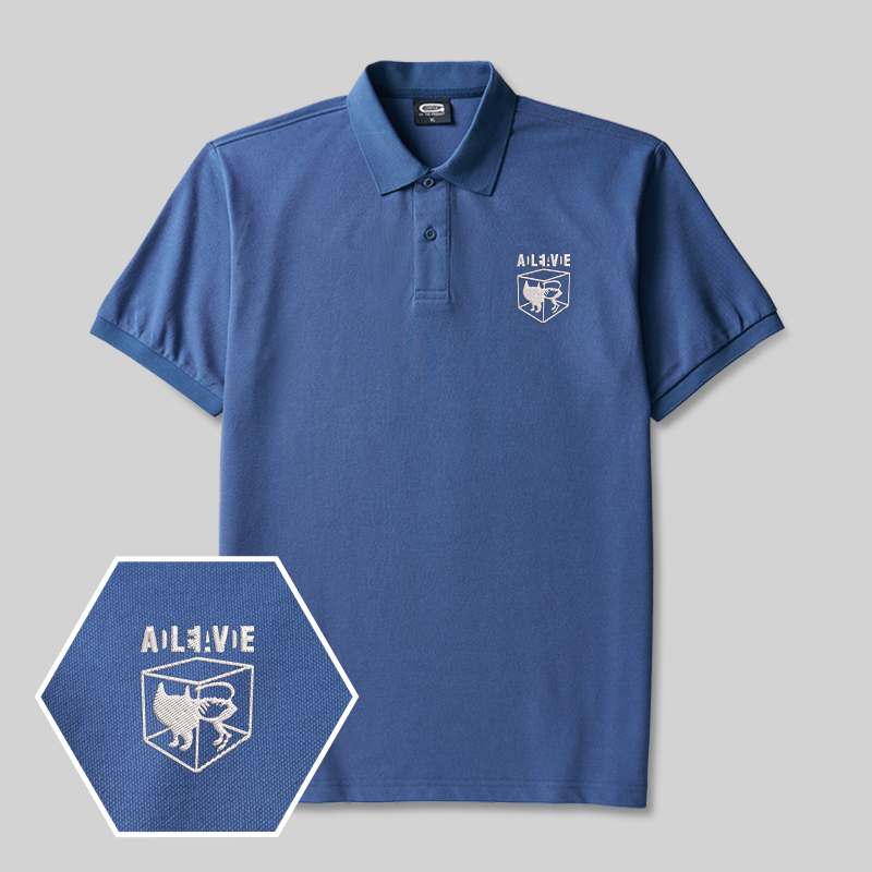 Schr?dinger's Cat ADLEIAVDE Geek Embroidered Polo Shirt