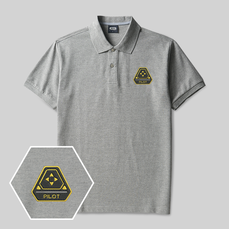 Pilot (Alien) Geek Embroidered Polo Shirt