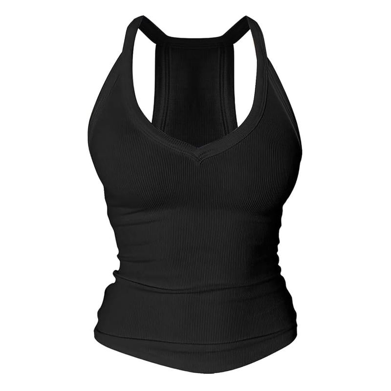 Débardeur dos nageur à col en V avec soutien-gorge intégré